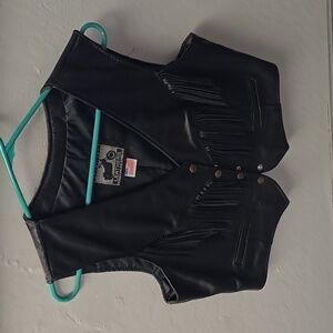 Womens Leather Riding Vest with Fringe